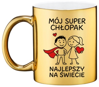 Złoty kubek premium z dedykacją wyjątkowy prezent Dzień Chłopaka