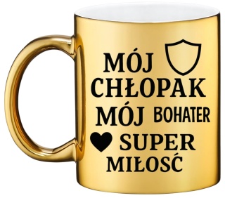 Złoty kubek premium z dedykacją wyjątkowy prezent Dzień Chłopaka