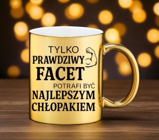 Złoty kubek premium z dedykacją wyjątkowy prezent Dzień Chłopaka