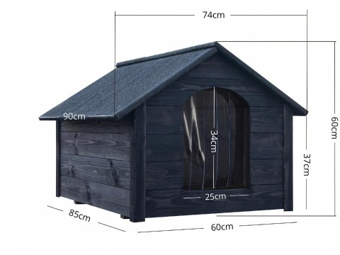 BUDA DREWNIANA OCIEPLANA DLA PSA PREMIUM L ŚREDNIA 85x60x60 HEBAN