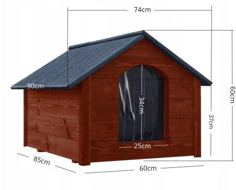 BUDA DREWNIANA OCIEPLANA DLA PSA PREMIUM L ŚREDNIA 85x60x60 PALISANDER