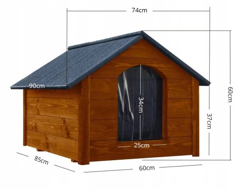 BUDA DREWNIANA OCIEPLANA DLA PSA PREMIUM L ŚREDNIA 85x60x60 PINIA