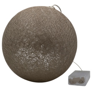 Bombka zawieszka cotton ball lampka LED 16cm ciemno-szara