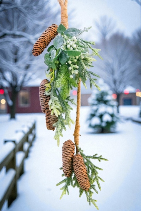 Dekoracja na drzwi na sznurze 48cm