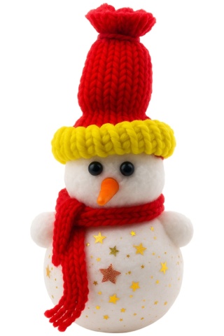 Figurka Bałwan świecący LED ozdoba świąteczna 16cm czerwony