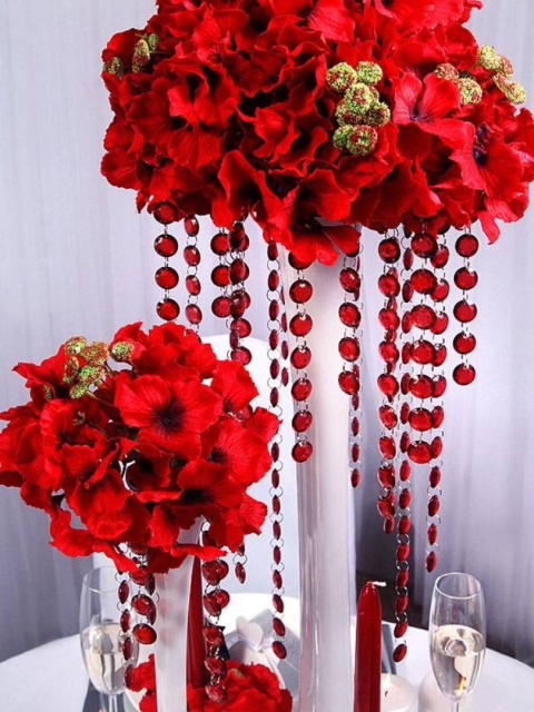 Girlanda kryształowa bordo 18mm x 100 cm