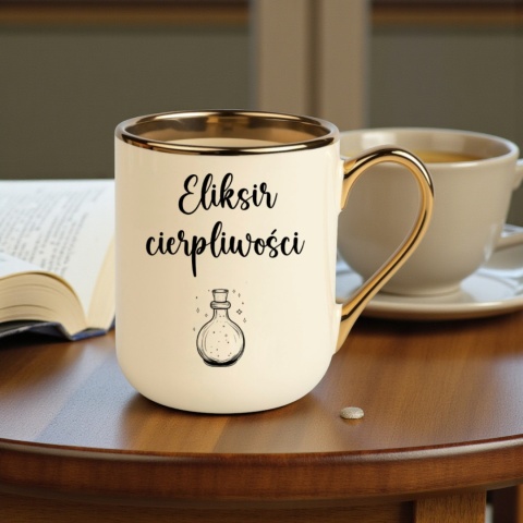 Kubek PREMIUM oryginalny śmieszny prezent ELIKSIR CIERPLIWOŚCI