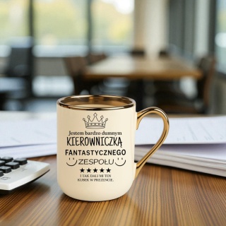 Kubek PREMIUM oryginalny śmieszny prezent dla KIEROWNICZKI SZEFOWEJ