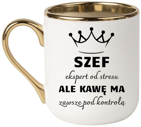 Kubek PREMIUM śmieszny prezent dla SZEFA ekskluzywny upominek