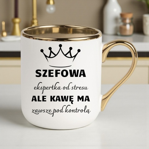 Kubek PREMIUM śmieszny prezent dla SZEFOWEJ ekskluzywny upominek