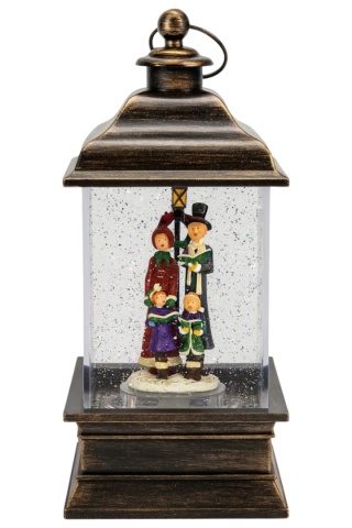 Lampion latarnia LED brokat efekt kuli śnieżnej Rodzina