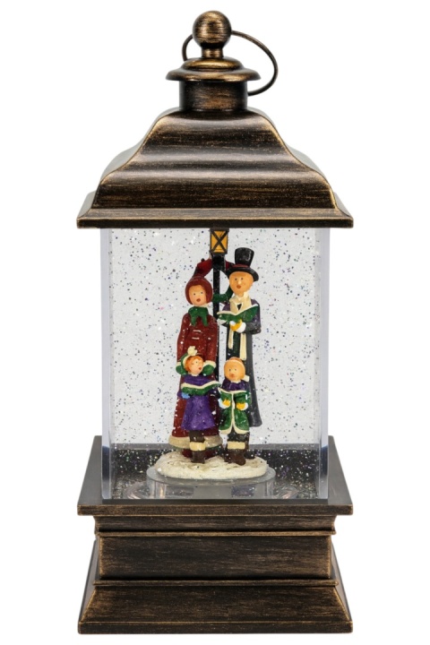 Lampion latarnia LED brokat efekt kuli śnieżnej Rodzina