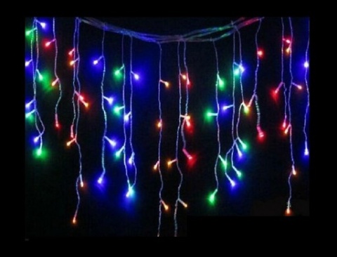 Lampki sople choinkowe zewnętrzne 200L Multikolor gniazdo