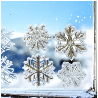 Naklejki na okno ŚNIEŻYNKI 4szt ozdoba dekoracja świąteczna