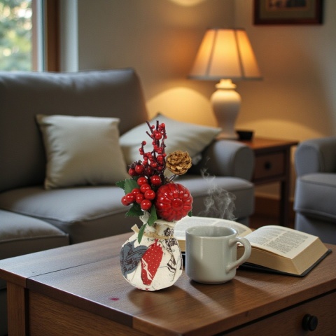 Sakiewka ozdobna dekoracja stroik świąteczny głóg