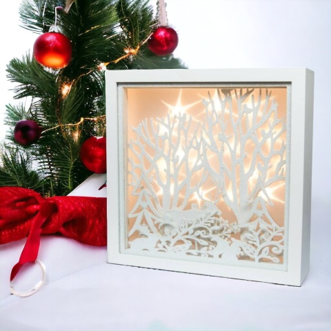 Szopka bożonarodzeniowa LED obraz podświetlany 24x24cm