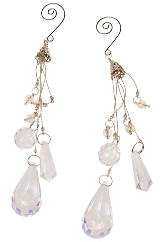 Zawieszki kryształki na choinkę 21cm ozdoby świąteczne 2szt