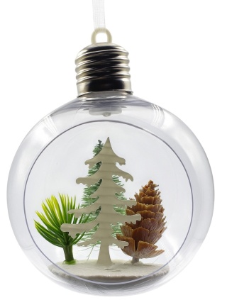 Bombka choinkowa szklana ozdoba świąteczna KULA podświetlana LED