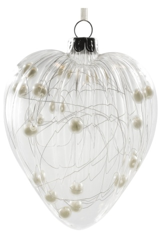Bombka szklana ozdoba świąteczna SERCE dekoracja 10cm przezroczysta