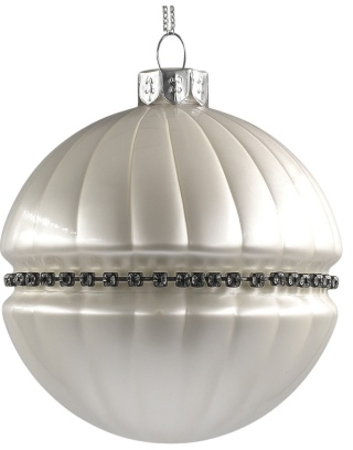 Bombka szklana ozdoba świąteczna dekoracja 8cm kremowy