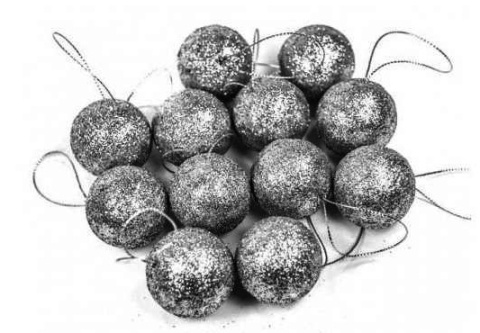 Bombki choinkowe brokatowe ozdoby świąteczne 2,5cm 18szt szary