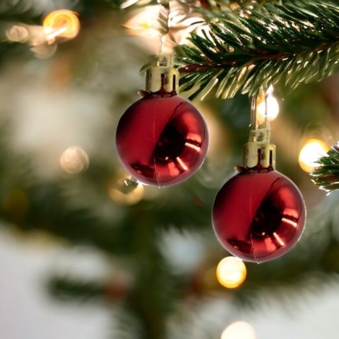 Bombki choinkowe plastikowe ozdoby świąteczne 2.5cm 36szt czerwony