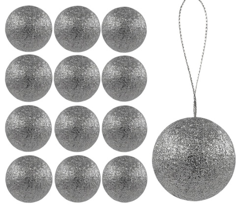 Bombki choinkowe styropianowe ozdoby świąteczne 4cm 12szt szary