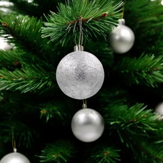 Bombki choinkowe styropianowe ozdoby świąteczne 6cm 6szt srebrny