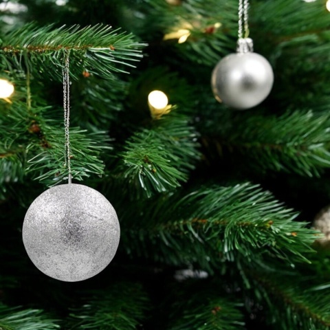 Bombki choinkowe styropianowe ozdoby świąteczne 6cm 6szt srebrny