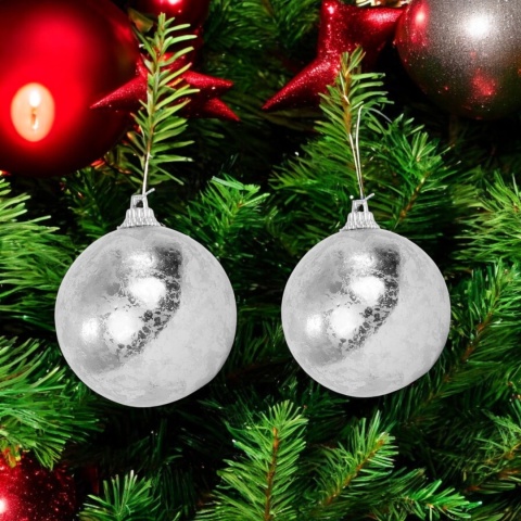 Bombki choinkowe styropianowe ozdoby świąteczne 6cm 8szt srebrny
