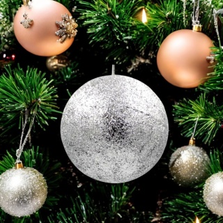Bombki choinkowe styropianowe ozdoby świąteczne 8cm 4szt srebrny