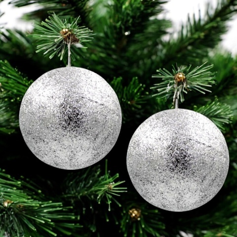Bombki choinkowe styropianowe ozdoby świąteczne 8cm 4szt srebrny