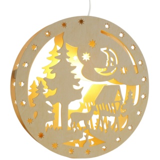 Dekoracja ozdoba świąteczna drewniana podświetlana 27cm okienna