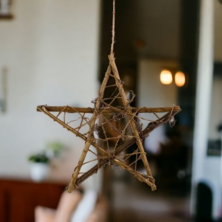 Dekoracja świąteczna rattanowa ozdoba zawieszka GWIAZDA 30cm