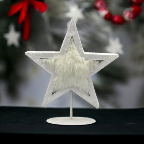 Figurka GWIAZDA biała ozdoba świąteczna dekoracja