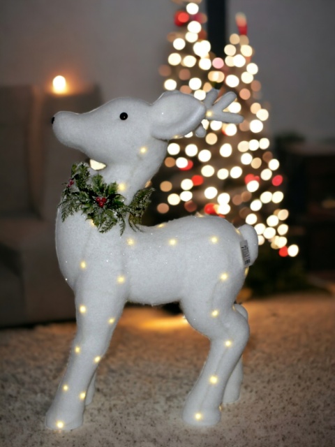Figurka JELEŃ DUŻY 80cm podświetlany LED świecąca dekoracja świąteczna