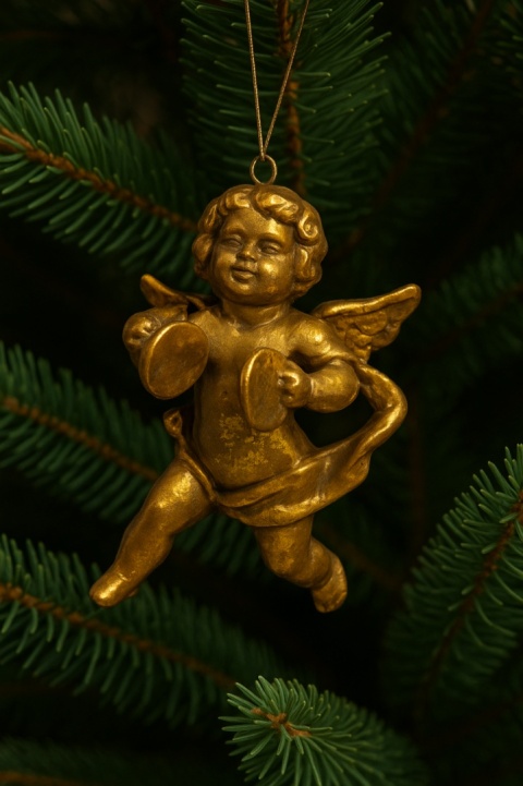 Figurka zawieszka bombka choinkowa aniołek talerze