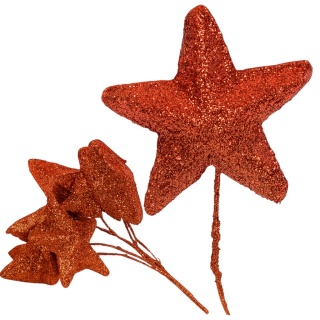 Gwiazda styropianowa gwiazdka na drucie 4cm czerwona wiązka 6szt