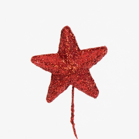 Gwiazda styropianowa gwiazdka na drucie 4cm czerwona wiązka 6szt