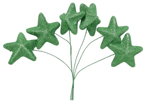 Gwiazda styropianowa gwiazdka na drucie 4cm miętowa wiązka 6szt