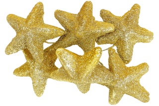 Gwiazda styropianowa gwiazdka na drucie 4cm złota wiązka 6szt