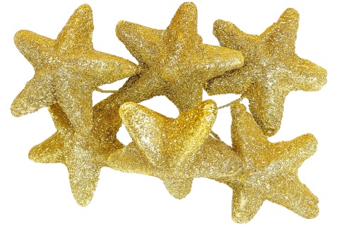 Gwiazda styropianowa gwiazdka na drucie 4cm złota wiązka 6szt