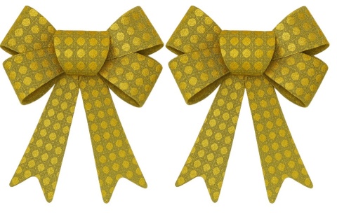 Kokarda dekoracyjna ozdoba świąteczna 17cm złoty 2szt