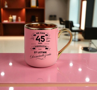 Kubek PREMIUM prezent na URODZINY 45 LAT oryginalny upominek z dedykacją