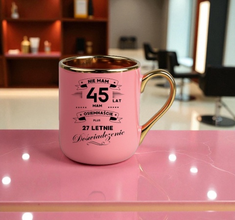 Kubek PREMIUM prezent na URODZINY 45 LAT oryginalny upominek z dedykacją