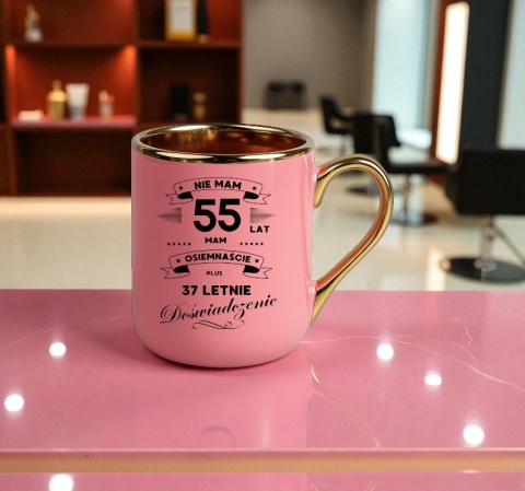 Kubek PREMIUM prezent na URODZINY 55 LAT oryginalny upominek z dedykacją