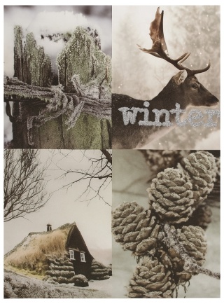 Obraz świąteczny z podświetleniem LED 30x40cm