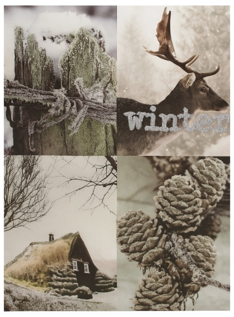 Obraz świąteczny z podświetleniem LED 30x40cm