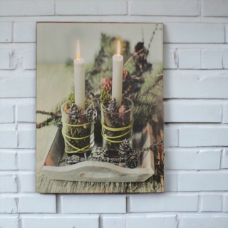 Obraz świąteczny z podświetleniem LED 30x40cm