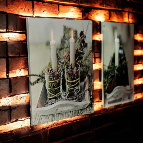 Obraz świąteczny z podświetleniem LED 30x40cm